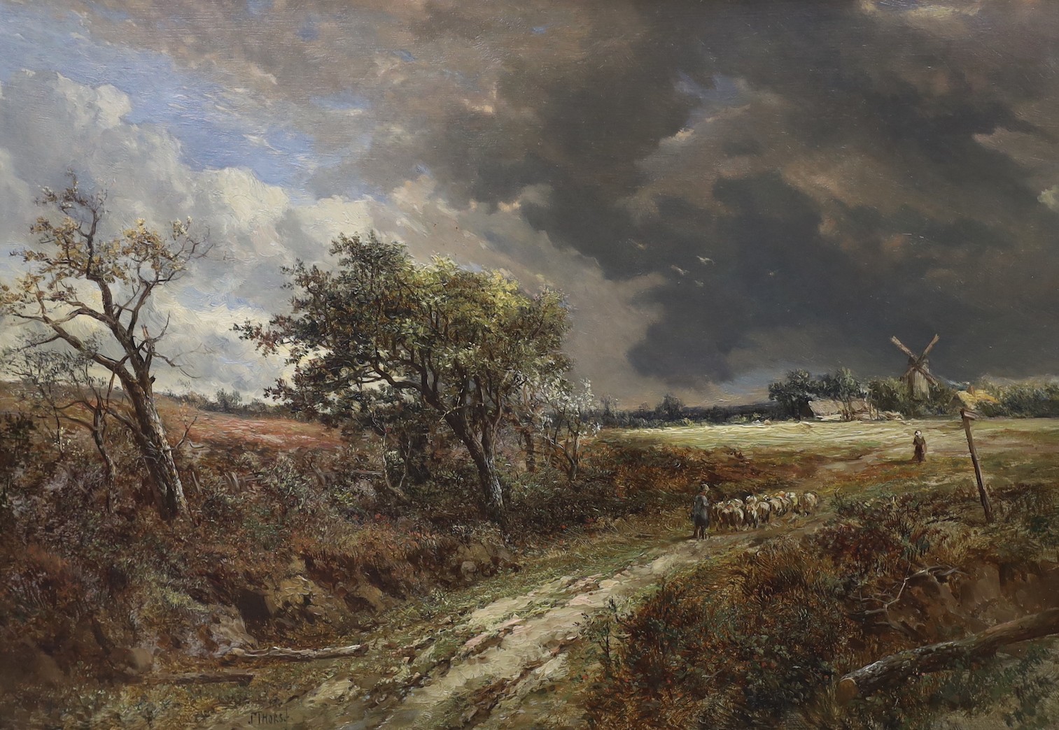 Joseph Thors (1843-1898), pair of oils on board, rural scenes, both signed, 35 x 50cm